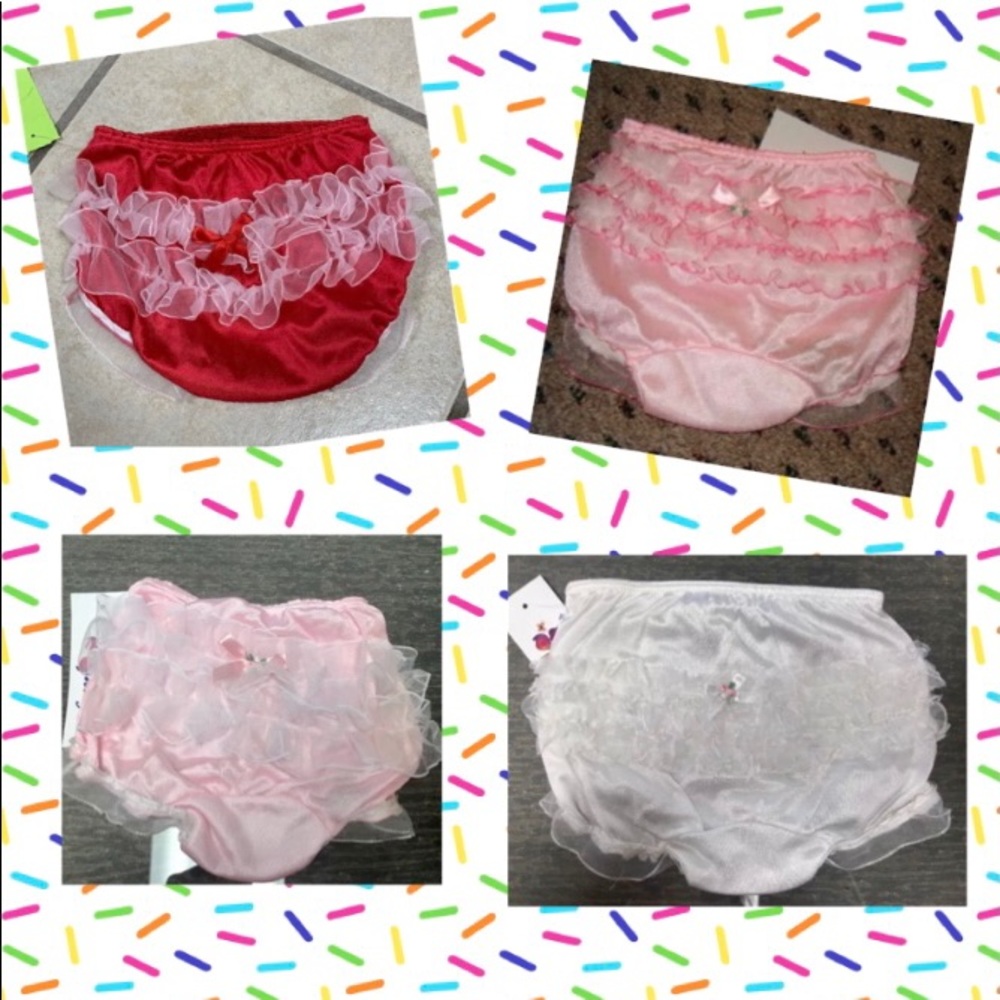 Pair of Lace Rear Rhumba Ruffled Easter Pageant Diaper Cover Panty Bloomers NWT